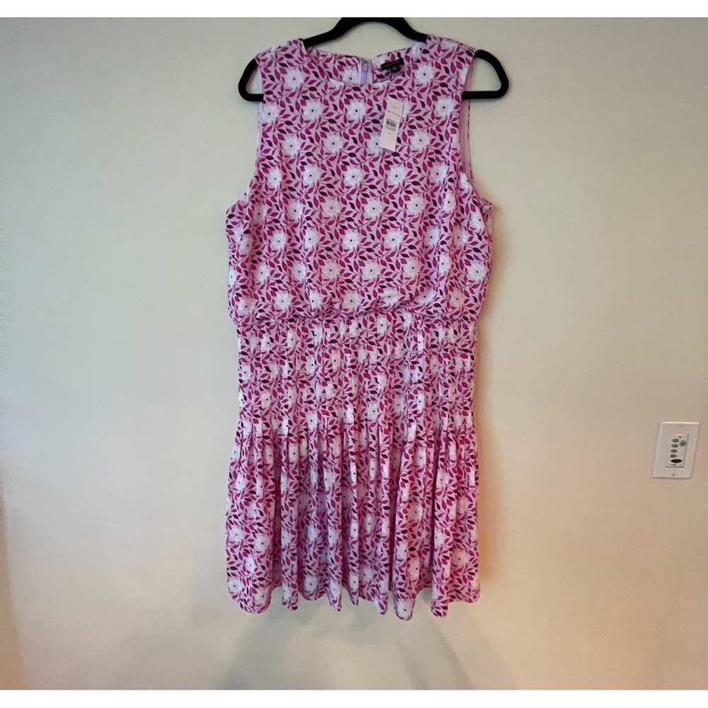Ann Taylor Floral Pleated Flare Dress Size 12